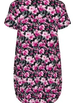Kurzärmliges Baumwollkleid mit Aufdruck