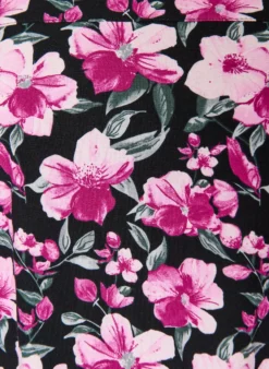 Kurzärmliges Baumwollkleid mit Aufdruck