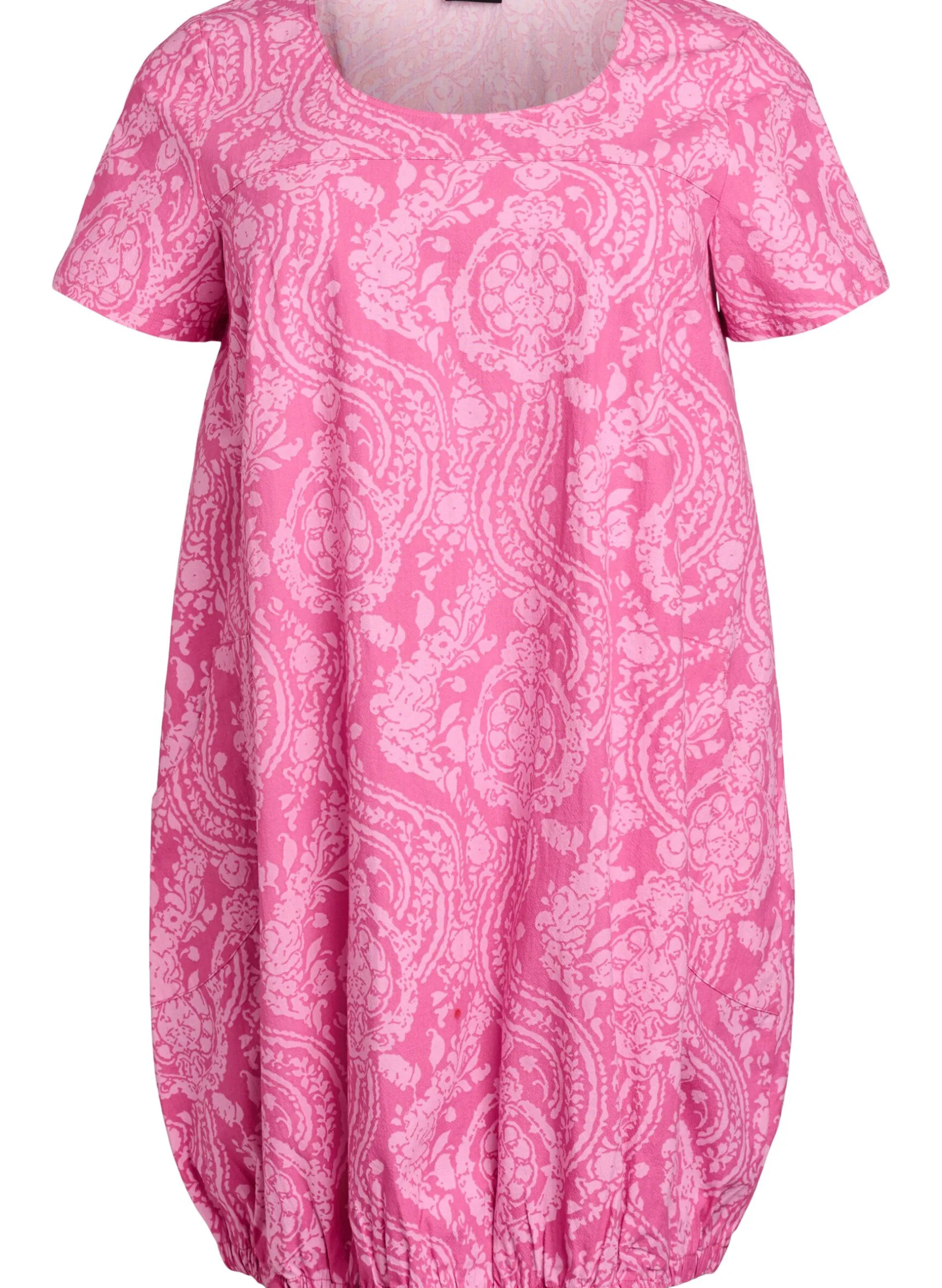 Kurzärmliges Baumwollkleid mit Aufdruck