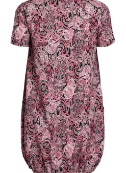 Kurzärmliges Baumwollkleid mit Aufdruck