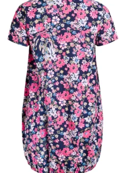 Kurzärmliges Baumwollkleid mit Print