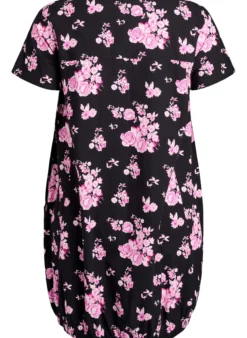 Kurzärmliges Baumwollkleid mit Print
