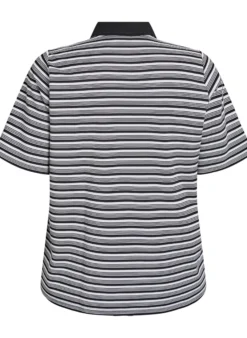 Kurzärmliges Poloshirt mit Streifen und Reißverschluss