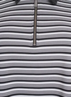 Kurzärmliges Poloshirt mit Streifen und Reißverschluss
