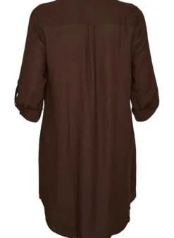 Lange Bluse aus Leinen und Viskose