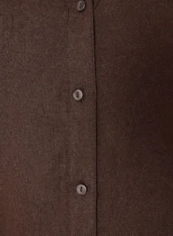 Lange Bluse aus Leinen und Viskose