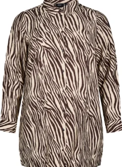 Lange Bluse mit Zebraprint