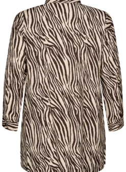 Lange Bluse mit Zebraprint