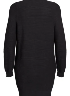 Lange, gerippte Baumwoll-Strickjacke