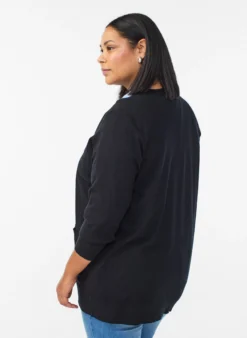 Lange offene Strickjacke mit Taschen