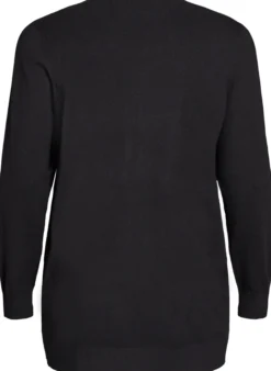 Lange offene Strickjacke mit Taschen