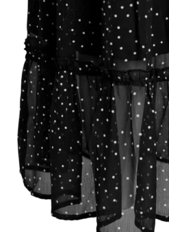 Langer A-Linien-Rock aus Chiffon mit Polka Dots