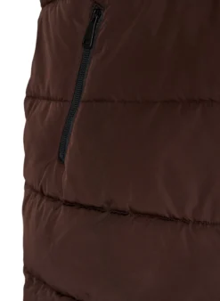 Langer Weste mit Kapuze und Taschen
