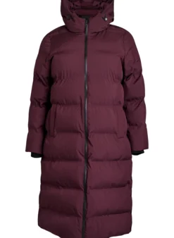 Langer Winter-Steppmantel mit Kapuze