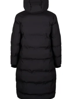 Langer Winter-Steppmantel mit Kapuze