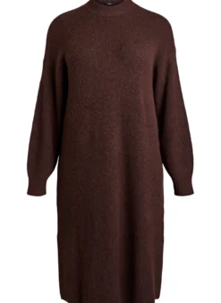 Langes Strickkleid mit hohem Kragen