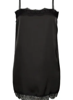 Langes Top aus Satin mit Spitzen