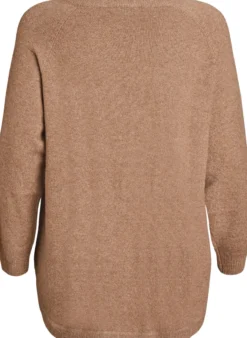 Lange Strickbluse mit Kugelknöpfen