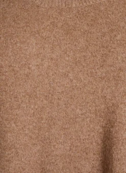 Lange Strickbluse mit Kugelknöpfen