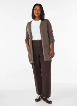 Lange Strickjacke aus einer Viskosemischung