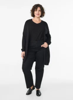 Lange Strickjacke aus einer Viskosemischung