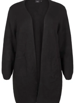 Lange Strickware Strickjacke mit Taschen