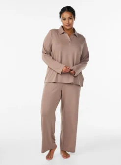 Langärmelige Bluse aus Jersey mit Kragen