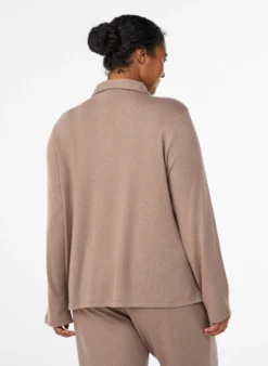 Langärmelige Bluse aus Jersey mit Kragen