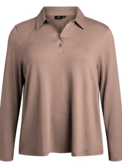 Langärmelige Bluse aus Jersey mit Kragen