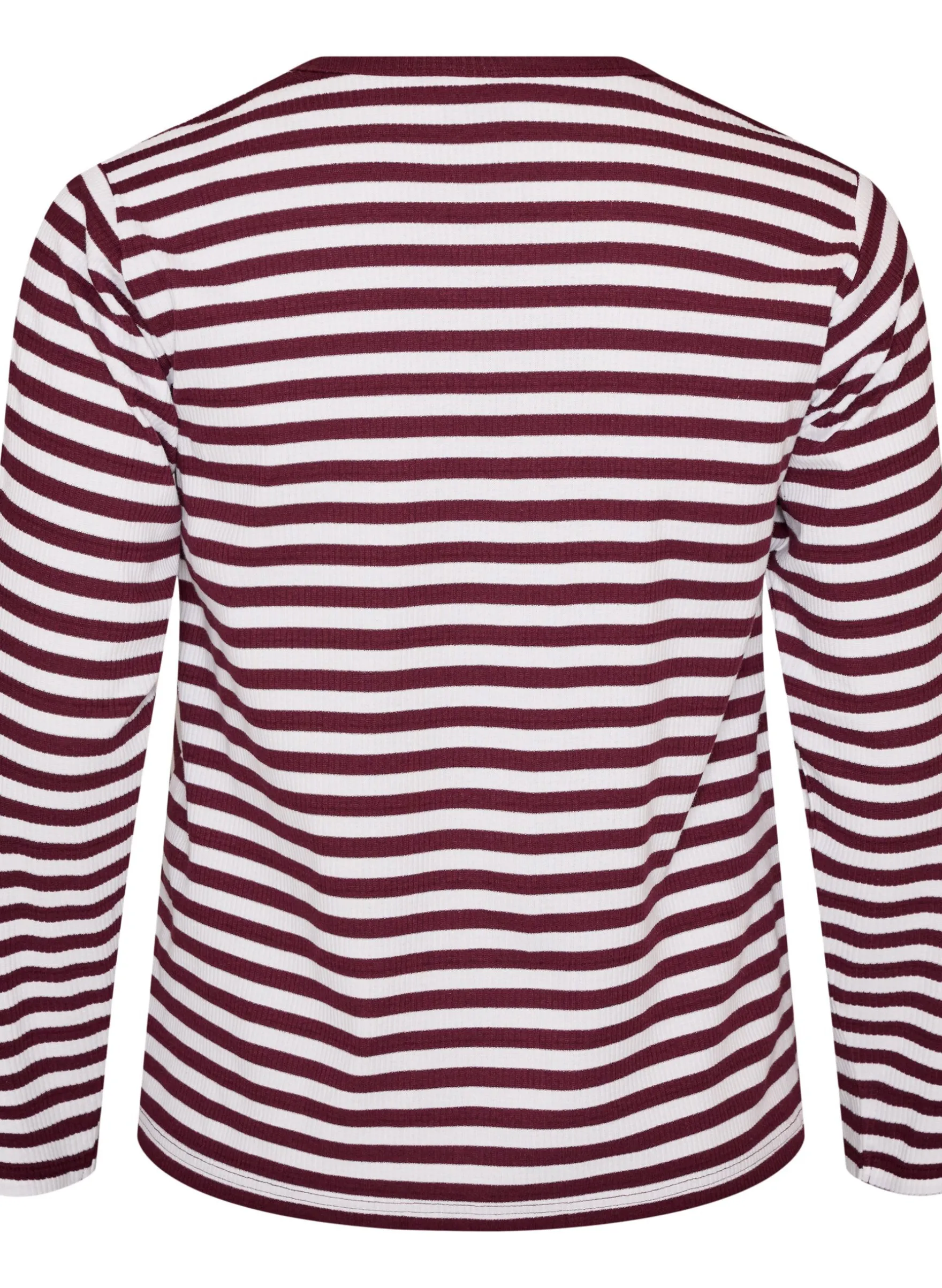 Langärmeliges Nachtoberteil aus geripptem Jersey mit Streifen