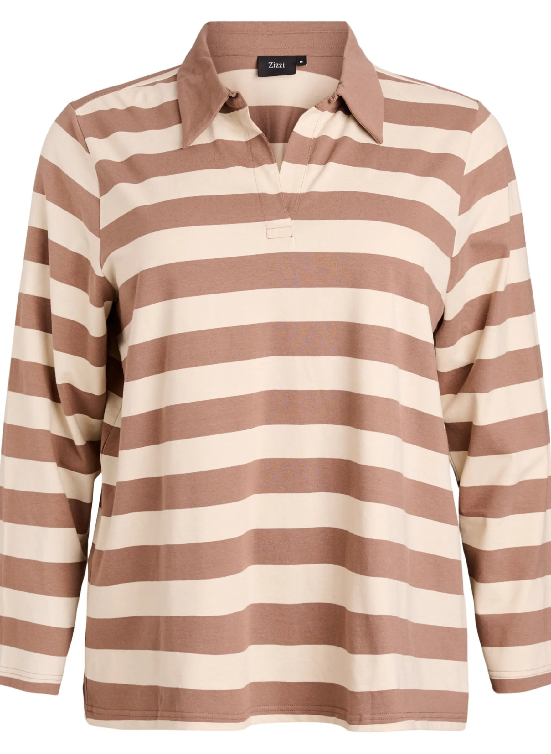 Langärmeliges Poloshirt mit breiten Streifen