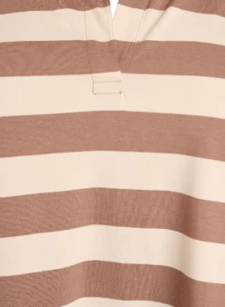 Langärmeliges Poloshirt mit breiten Streifen