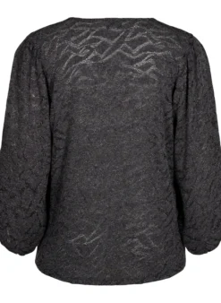 Langärmlige Bluse mit Glitzer und Muster