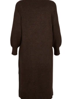 Langärmliges Strickkleid mit V-Ausschnitt