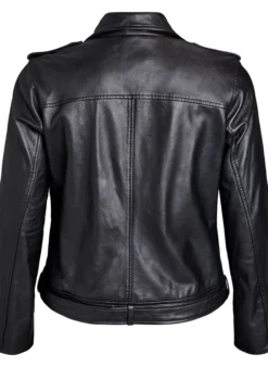 Leder-Bikerjacke mit Gürtel