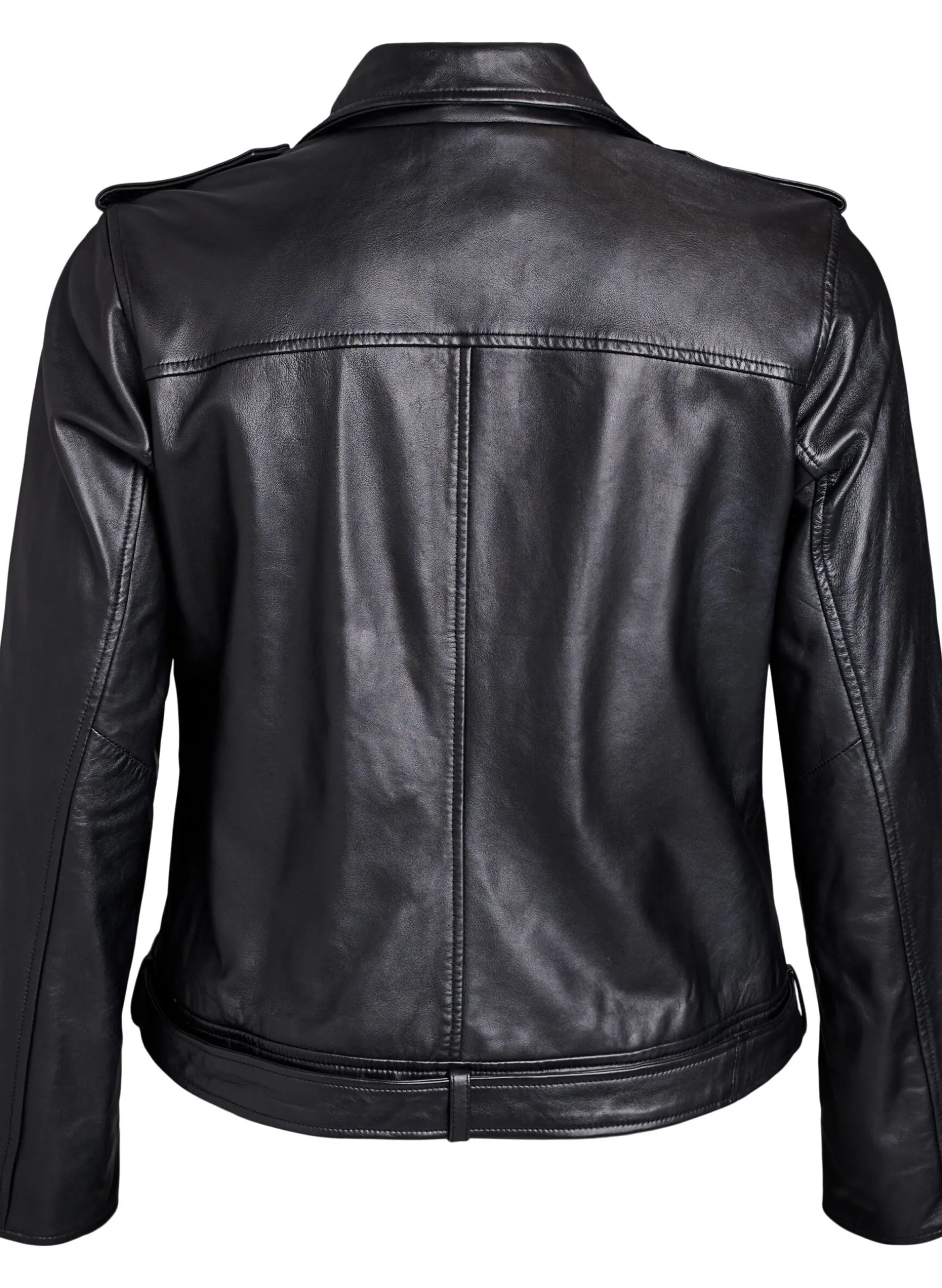 Leder-Bikerjacke mit Gürtel