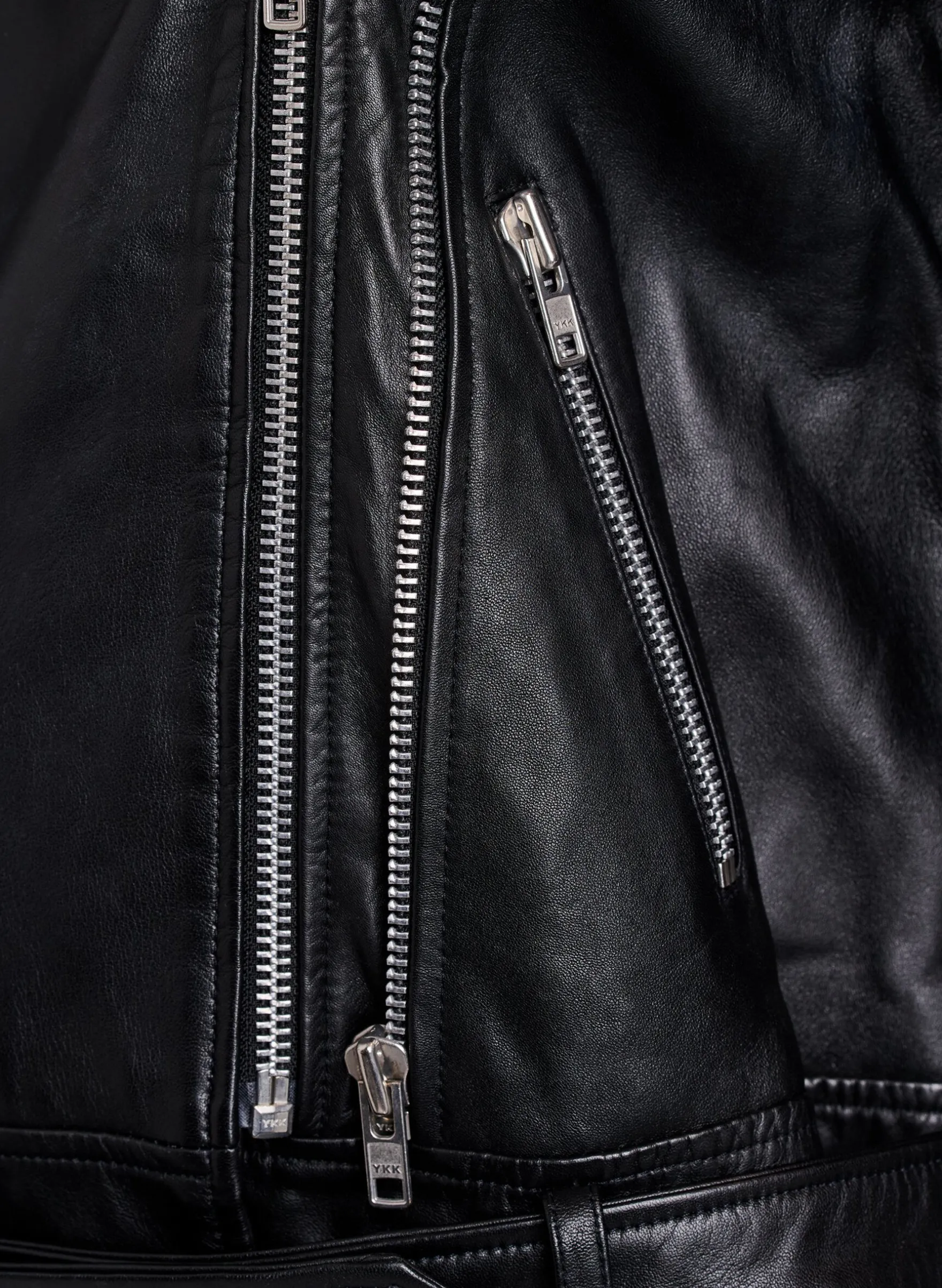 Leder-Bikerjacke mit Gürtel