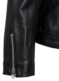 Leder-Bikerjacke mit Gürtel