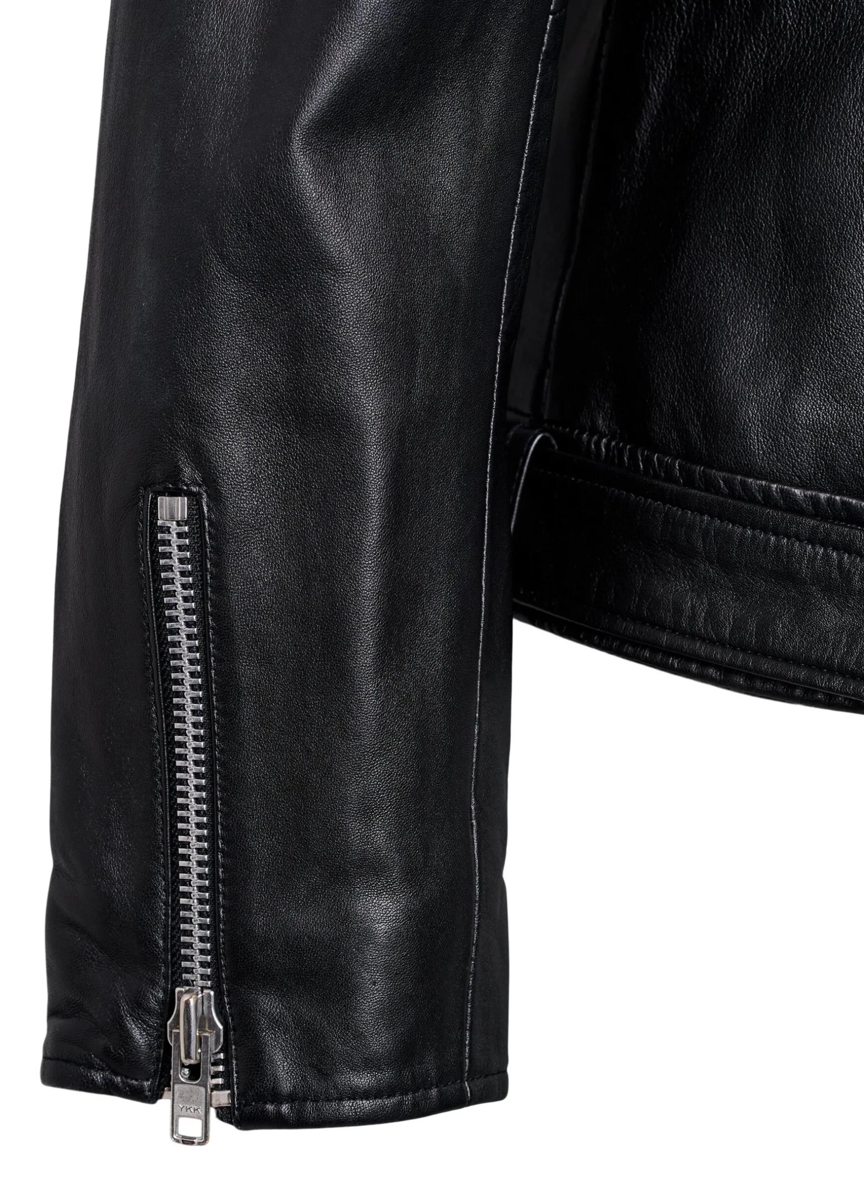 Leder-Bikerjacke mit Gürtel