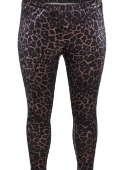 Leggings aus Velours mit Leopardenmuster