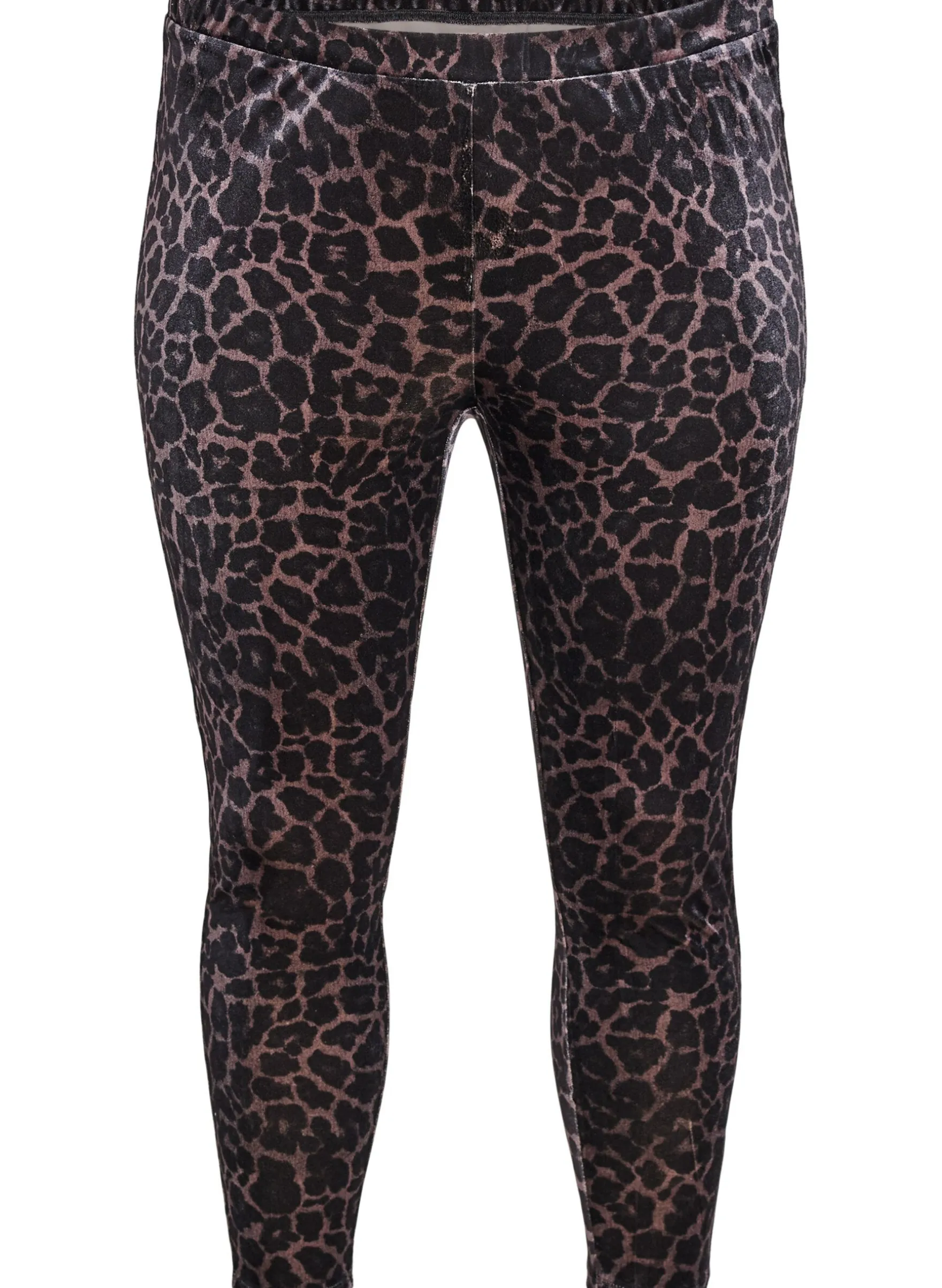 Leggings aus Velours mit Leopardenmuster