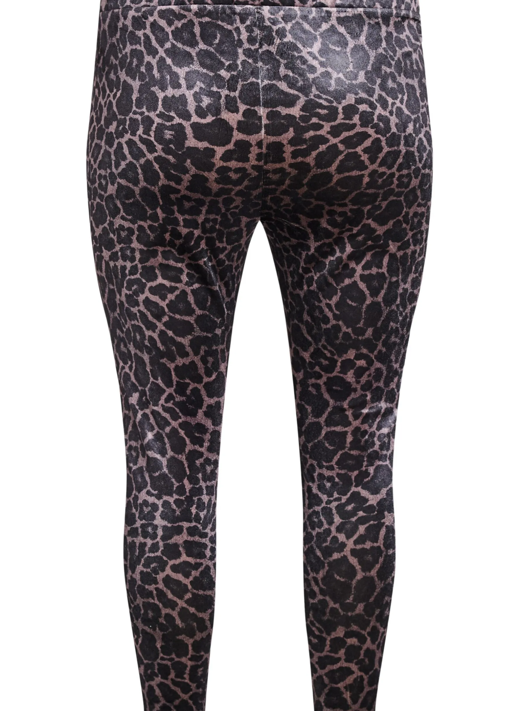 Leggings aus Velours mit Leopardenmuster