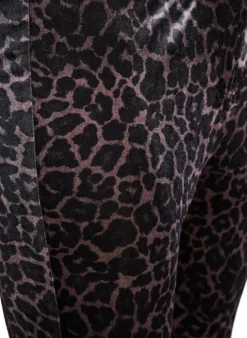 Leggings aus Velours mit Leopardenmuster