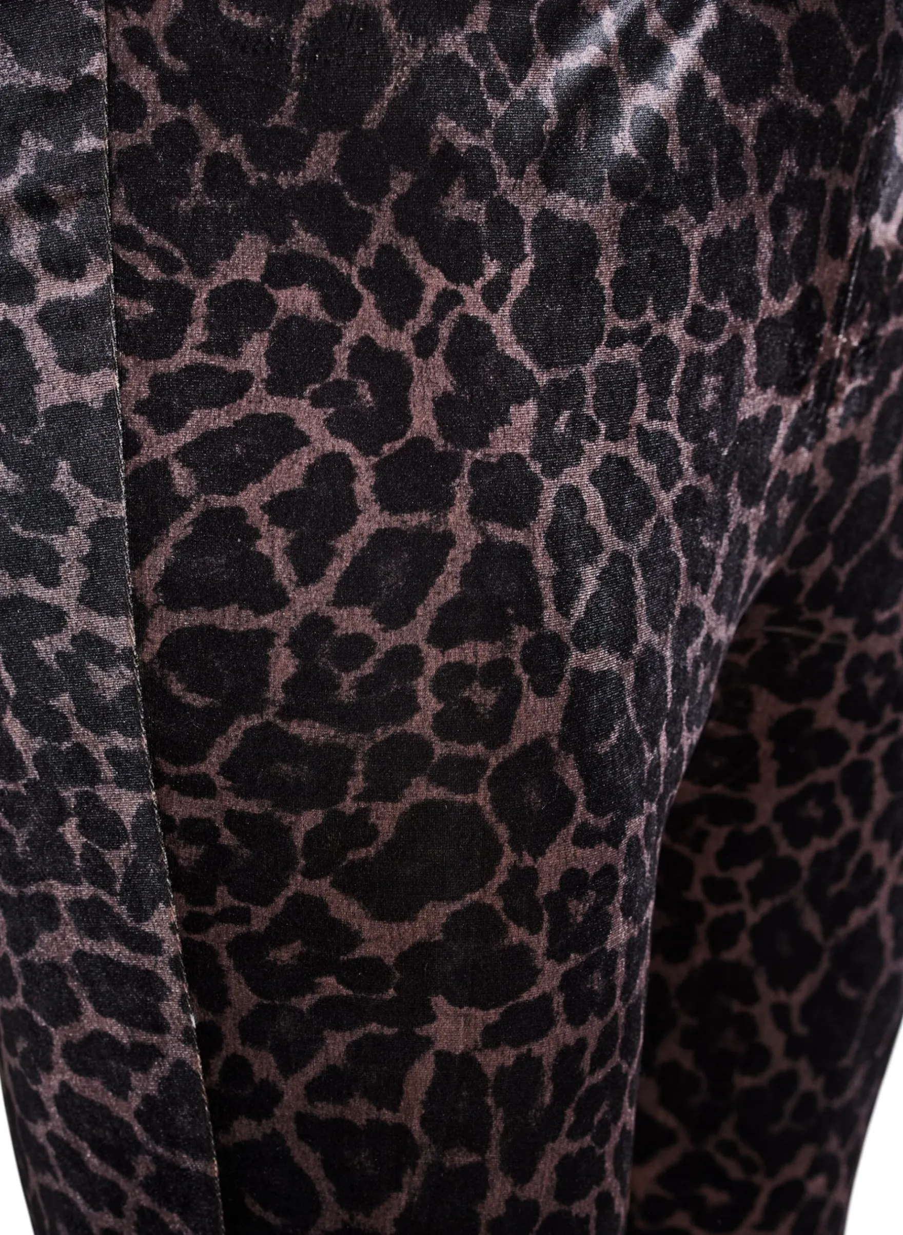 Leggings aus Velours mit Leopardenmuster