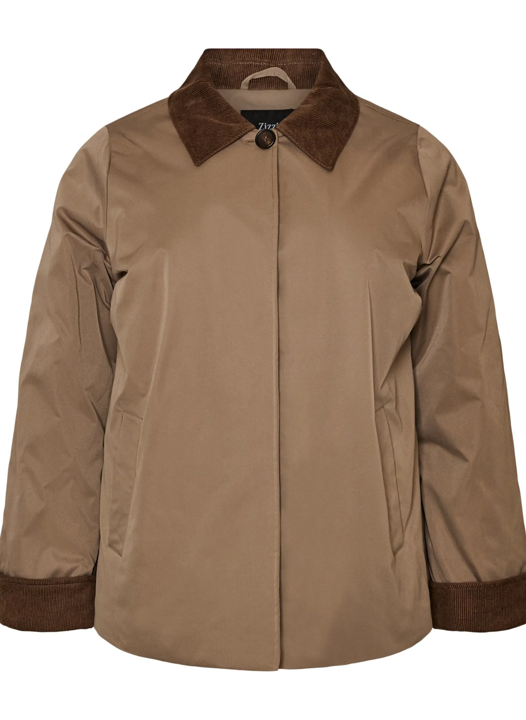 Leicht wattierte Jacke mit Cordkragen
