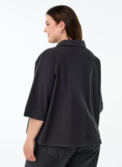 Lockere Bluse mit Kragen und 1/2 Ärmeln