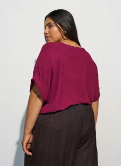 Lockere Bluse mit kurzen Ärmeln
