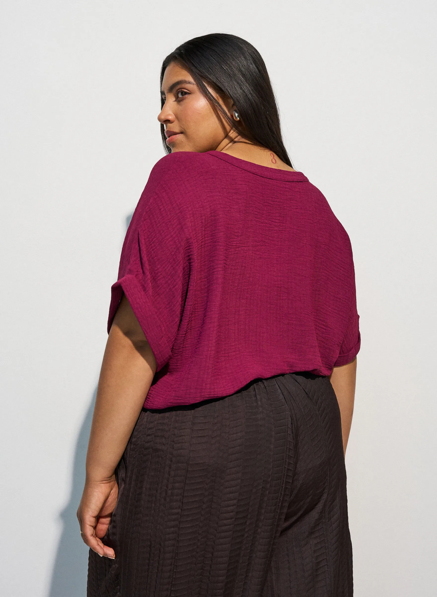 Lockere Bluse mit kurzen Ärmeln