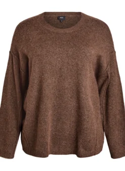 Lockerer Strickpullover mit Kontrastnähten