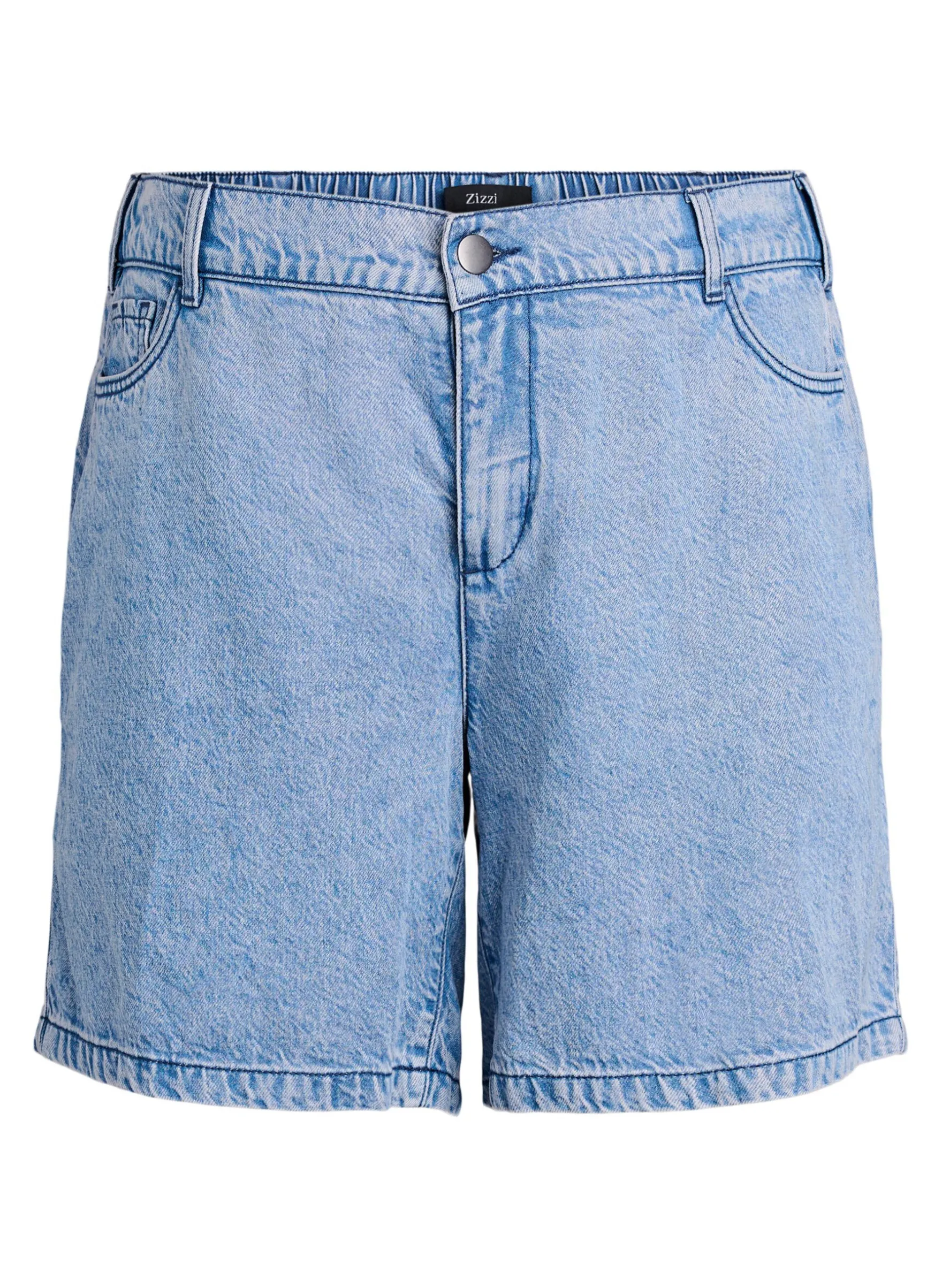Locker geschnittene Jeansshorts mit hoher Taille